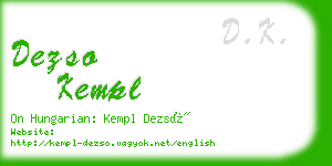 dezso kempl business card